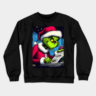 Whimsical Holidays: Grinch-Inspired Artwork and Festive Delights Crewneck Sweatshirt